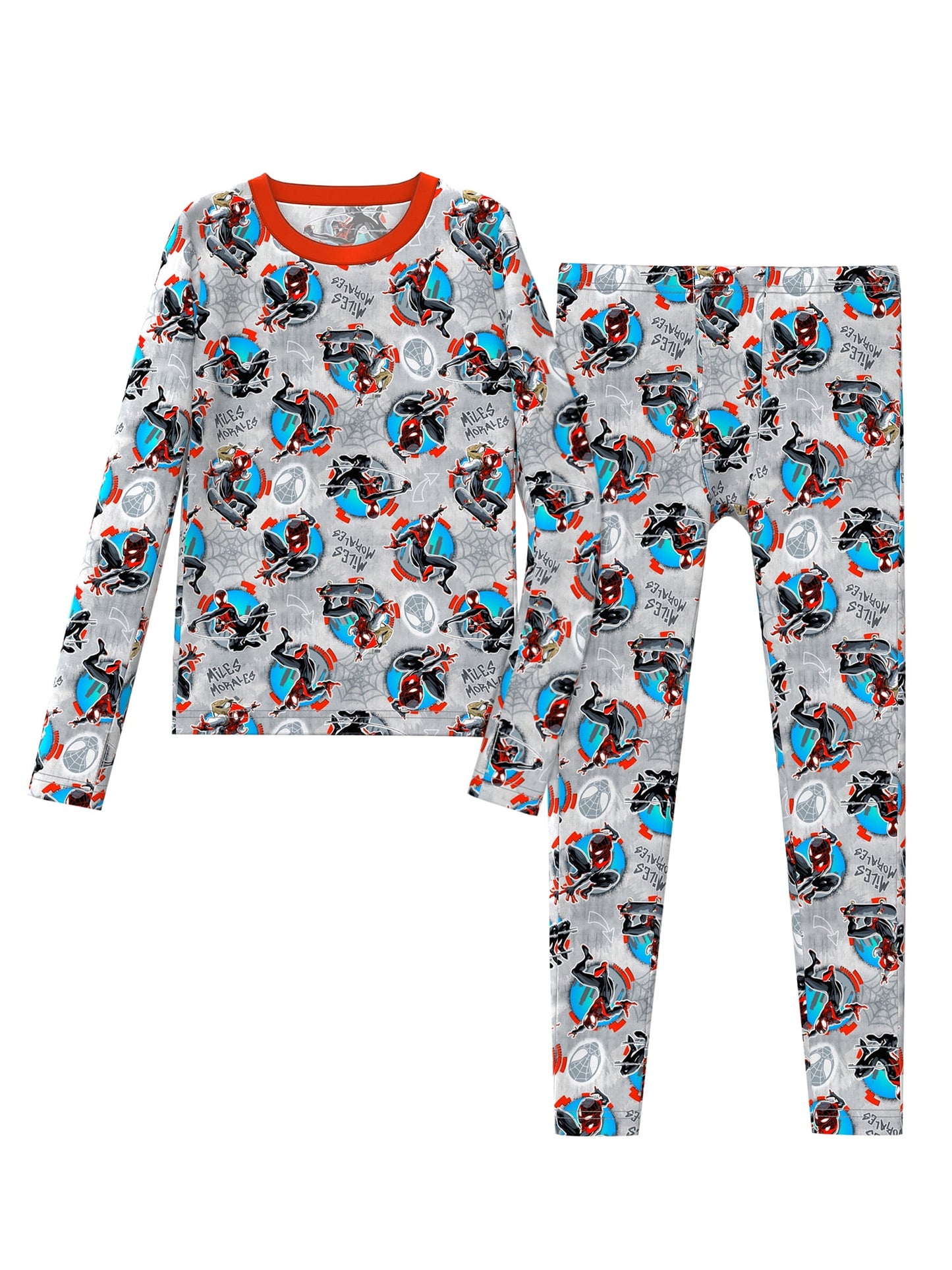 Climateright By Cuddl Duds Spider-Man Miles Morales Boys Thermal Set, Medium