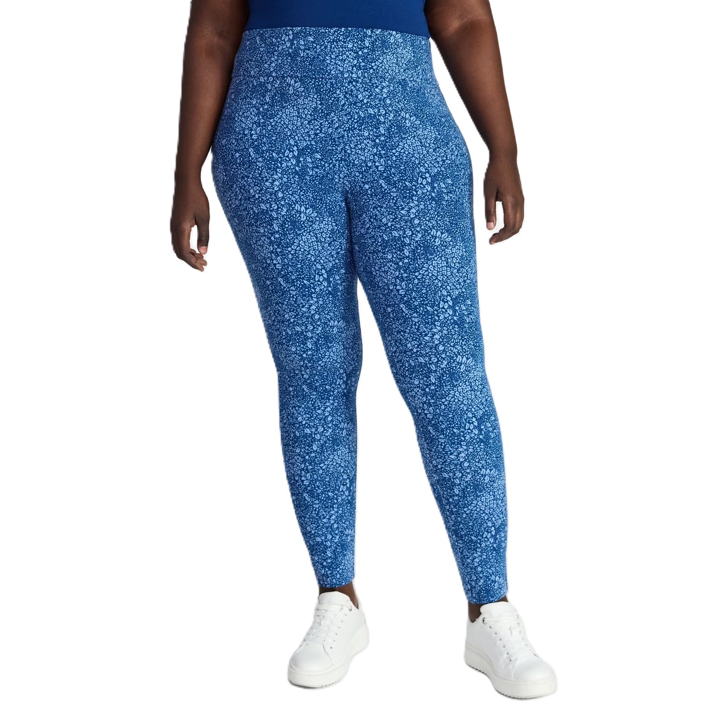 Terra & Sky Plus Size High Waist Ultimate Legging - Leafy Camo Indigo, 0X-4X