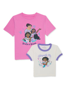 Encanto Girls Graphic Tee with Short Sleeves, 2 Pack, Sizes 4-16