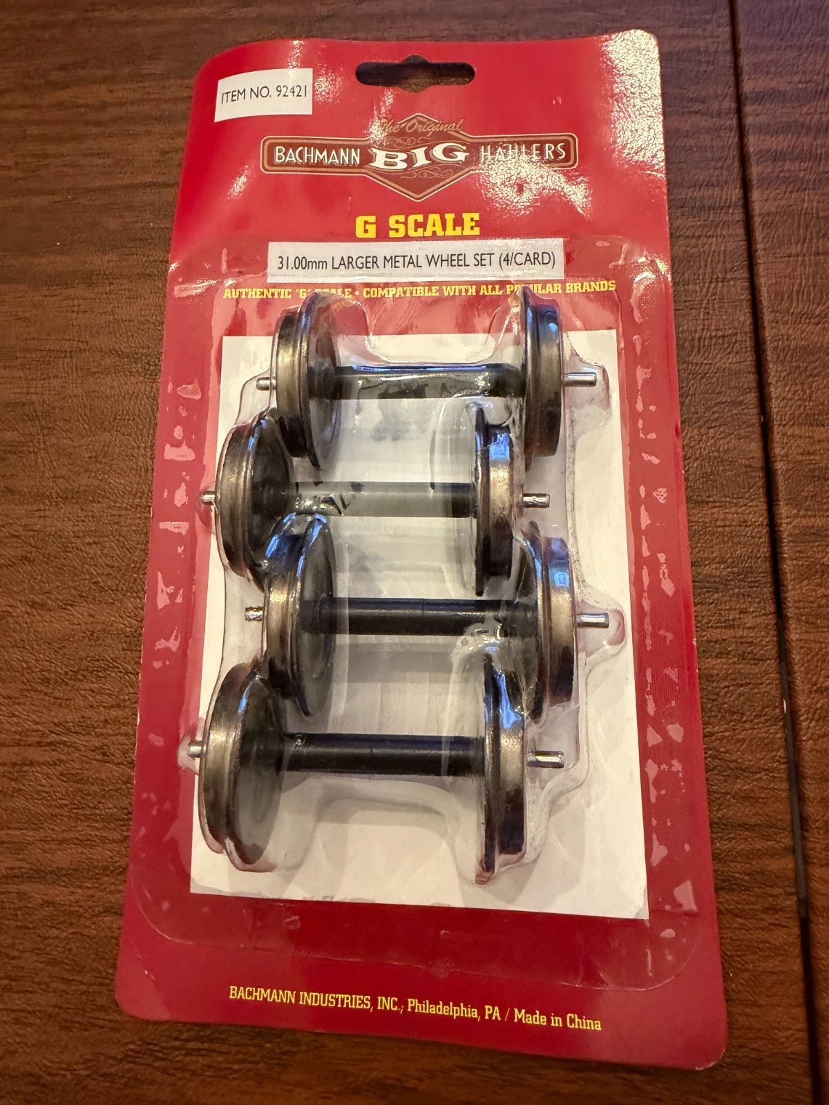 Bachmann 92421 G Scale 31.00 mm Large Metal Wheel Set (4/pack) BNIB Sealed