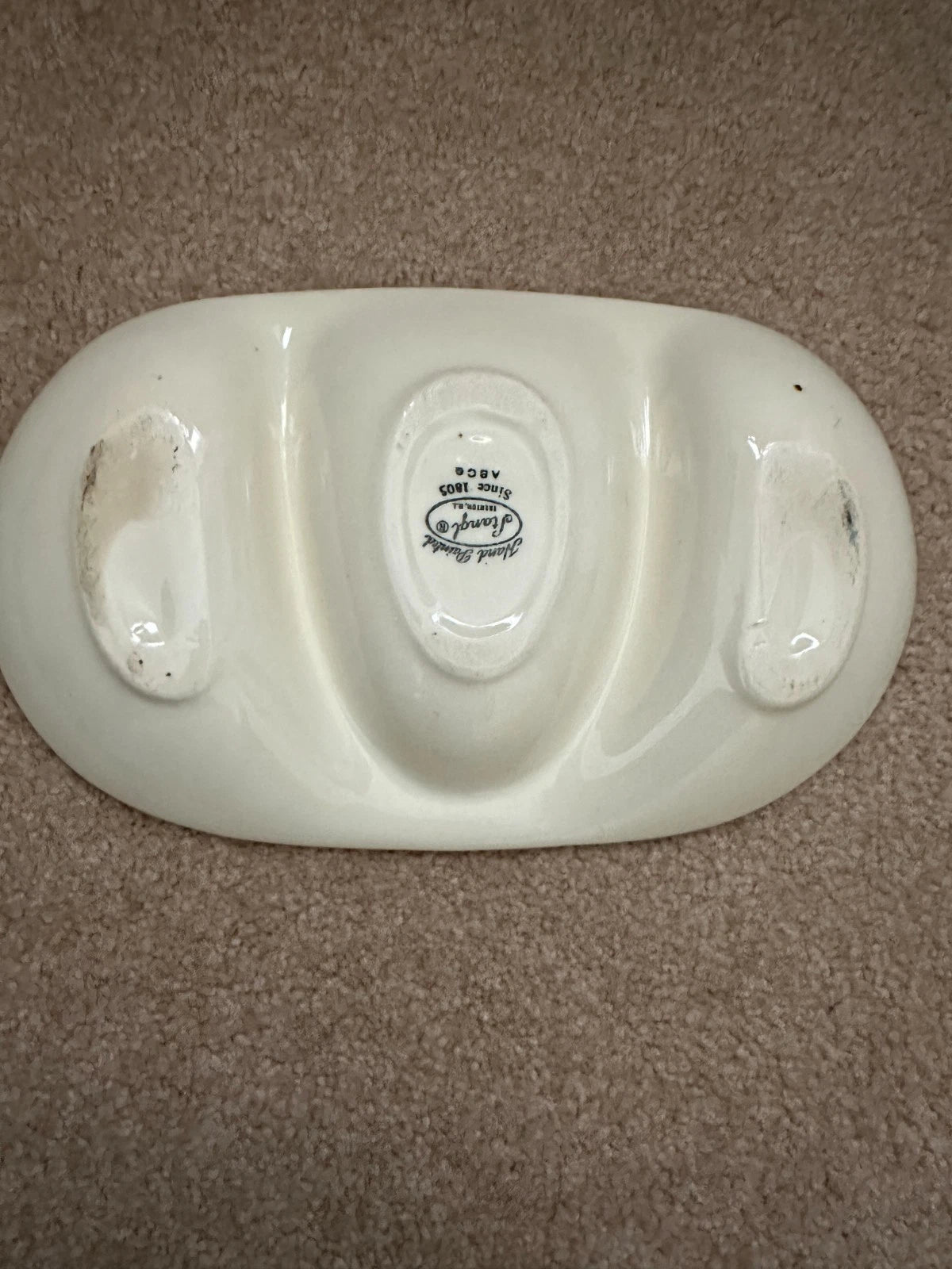 Vintage Stangl Pottery 3 Section Divided Child's Dish ABC Kiddieware Handpainted