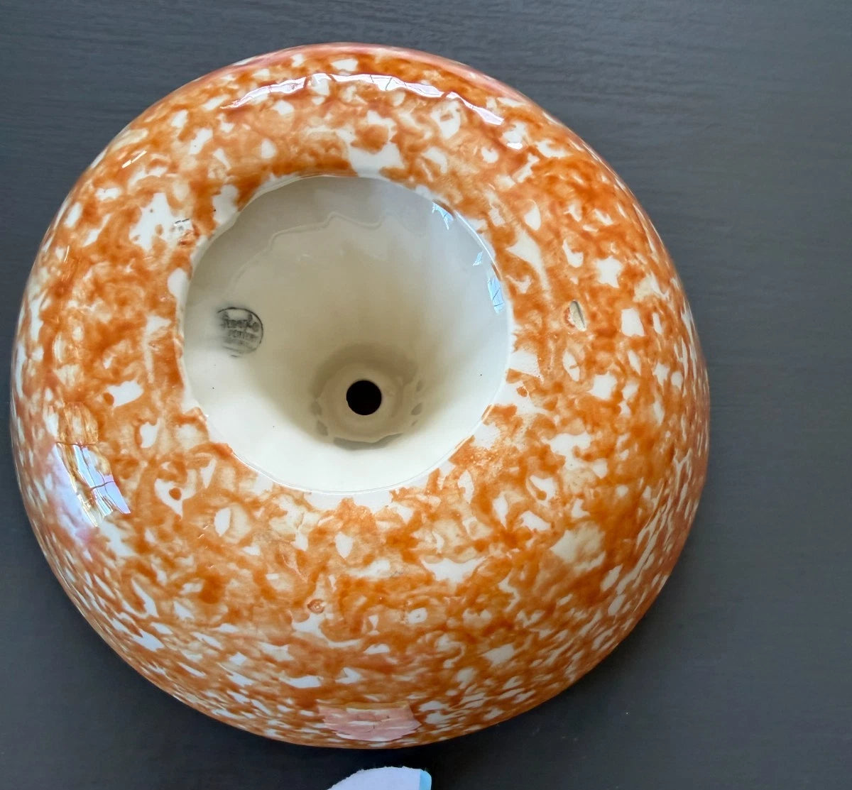 Vintage Stangl Town & Country Hand Painted Orange Sponge Jello Mold Bundt Pan