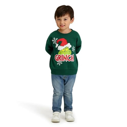 Unisex Long Sleeve Grinch Sweatshirt, Green, 12M-5T