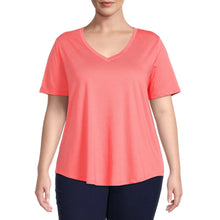 Load image into Gallery viewer, Women&#39;s Plus Size Short Sleeve Core V-Neck Tee New
