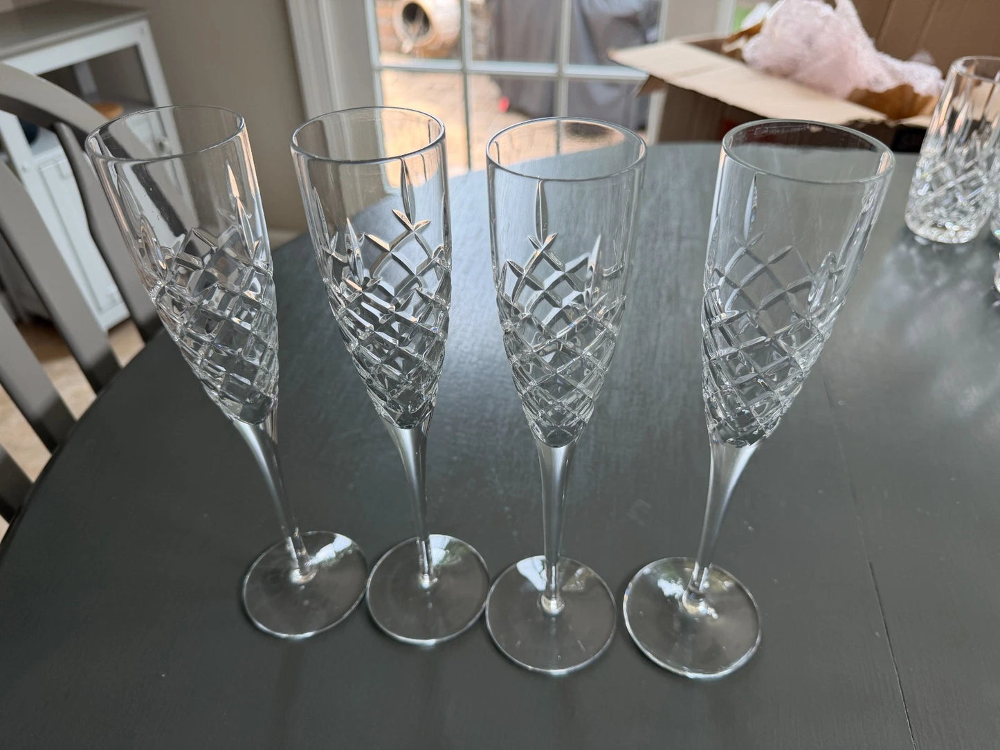 Lot 4 - Vintage Gorham Crystal Lady Anne Champagne Flute Glasses