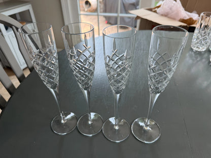 Lot 4 - Vintage Gorham Crystal Lady Anne Champagne Flute Glasses