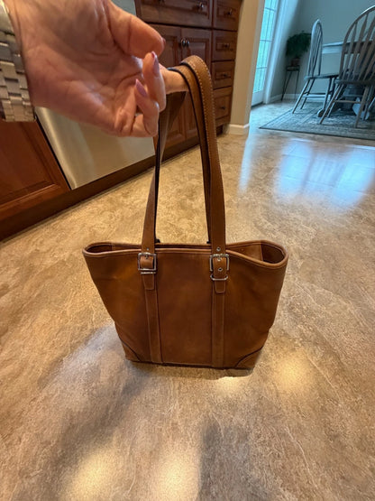 Vintage COACH Hampton Brown Leather Gallery Tote Bag Handbag Carryall USED