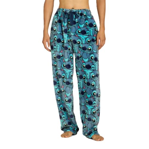 Disney Men's Stitch Superminky Sleep Pants, Blue, Large