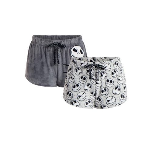Disney Women's Nightmare Before Christmas Minky Sleep Shorts, 2-Pack, Jack/Sally, XS-3X