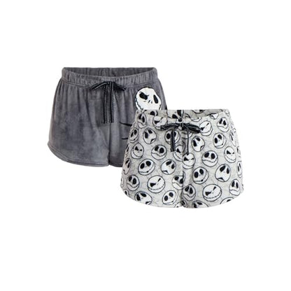 Disney Women's Nightmare Before Christmas Minky Sleep Shorts, 2-Pack, Jack/Sally, XS-3X
