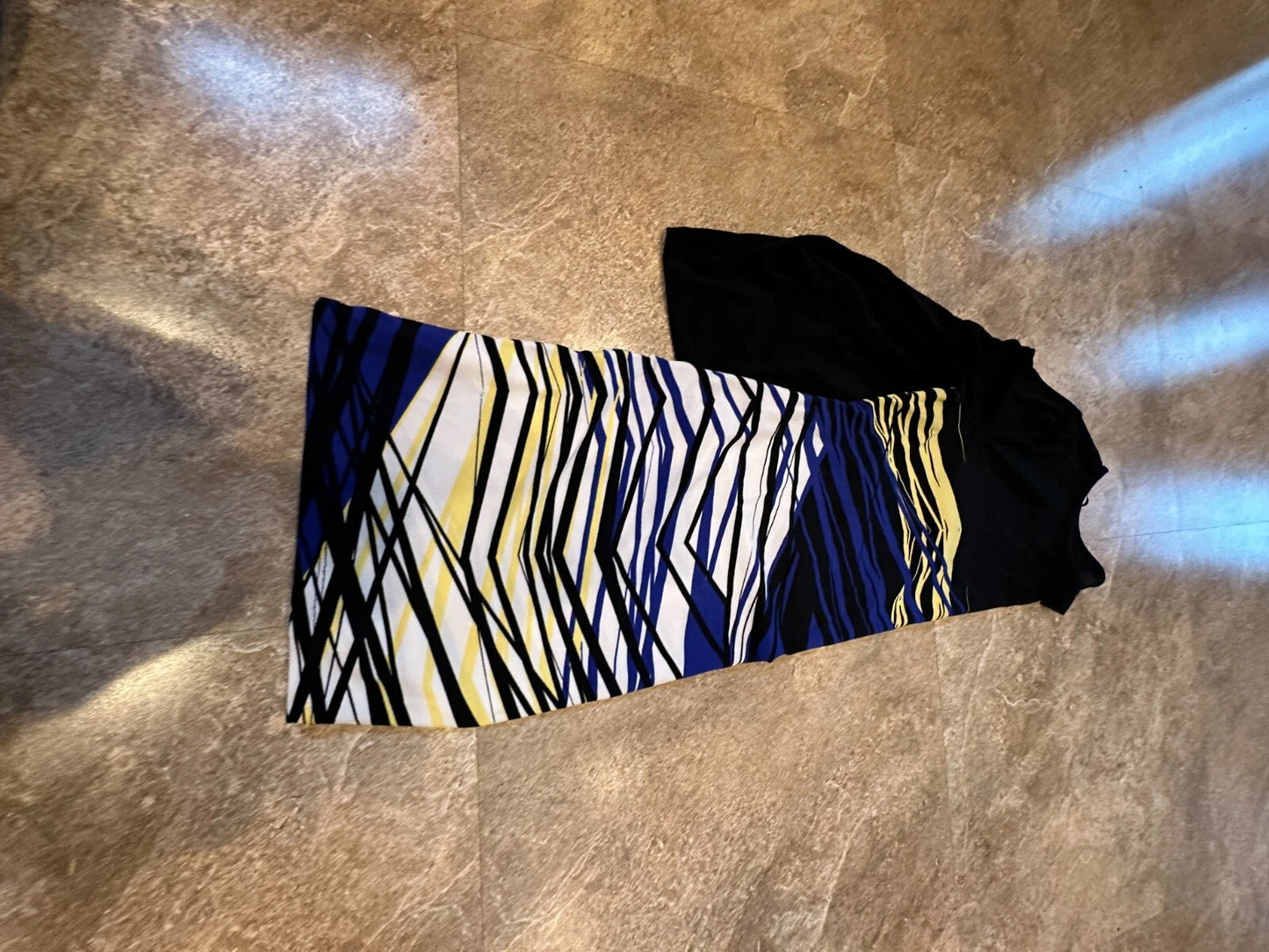 Style and Co Womens Petite Abstract Knit Tunic Top 3/4 Sleve - Petite Small