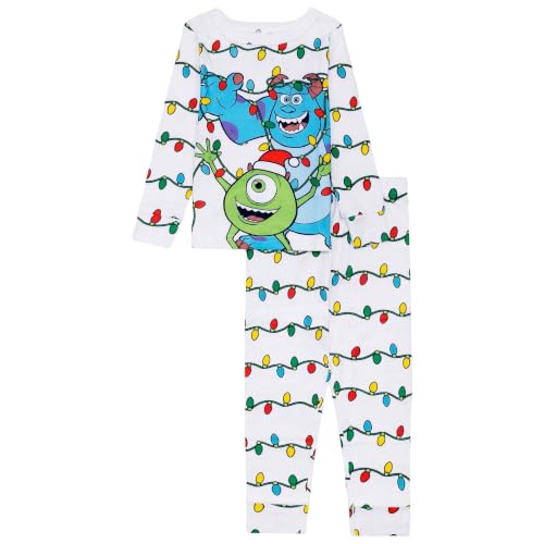 Monsters Inc. Mike & Sulley Unisex Christmas Pajama Set, 2-Piece,12M-5T