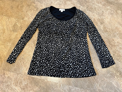 Charter Club Black & White Speckled Lined Top Size Small