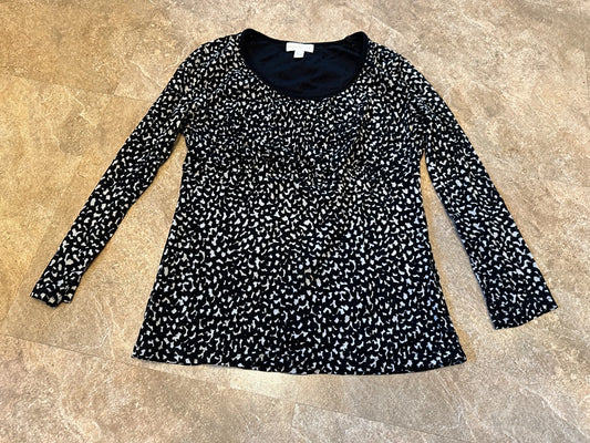 Charter Club Black & White Speckled Lined Top Size Small