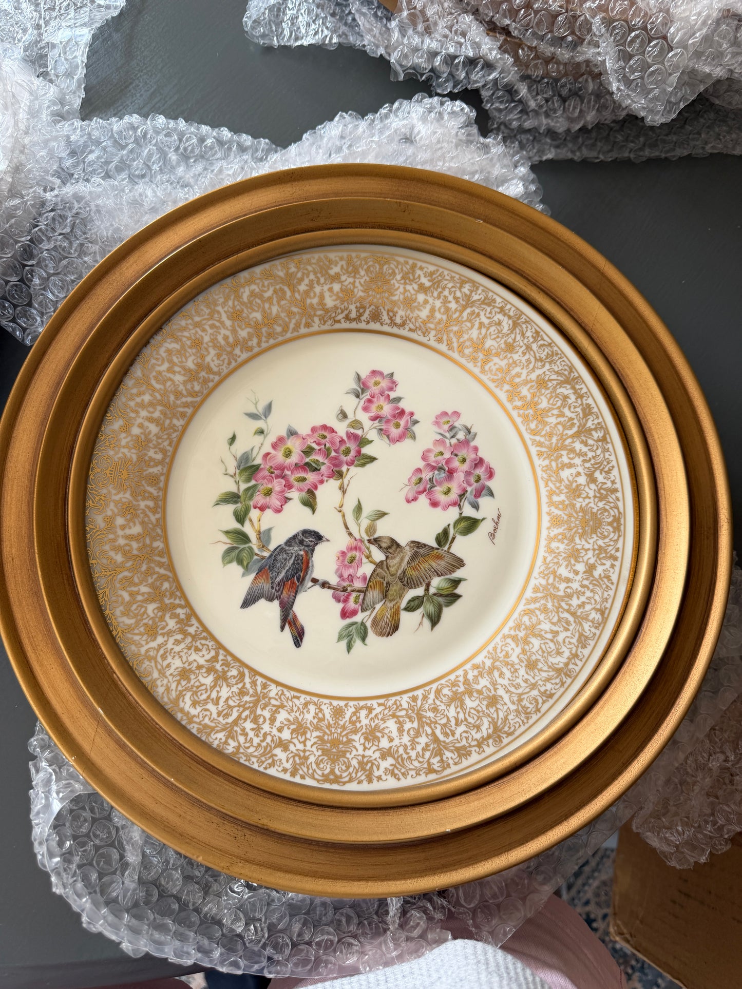 Lenox Annual Limited Edition Boehm Birds Collector Plates Edward Marshall Boehm (American Redstart - Framed)