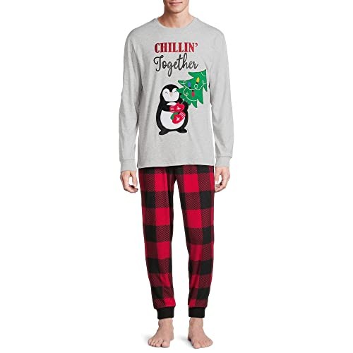 Christmas Matching Family Penguin Chillin Together Pajamas Sleeper (2x) Red