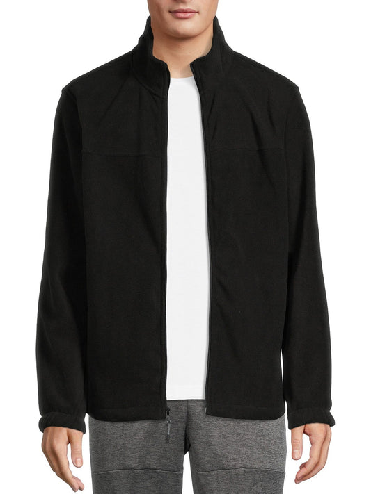 Swiss Alps Mens Full Zip Polar Fleece Jacket - Black, X-Large