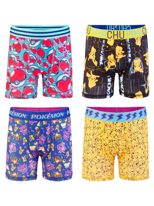 Pokemon Poly Athletic Boxer Brief Boys 4-Pack, Pokemon, X-Small