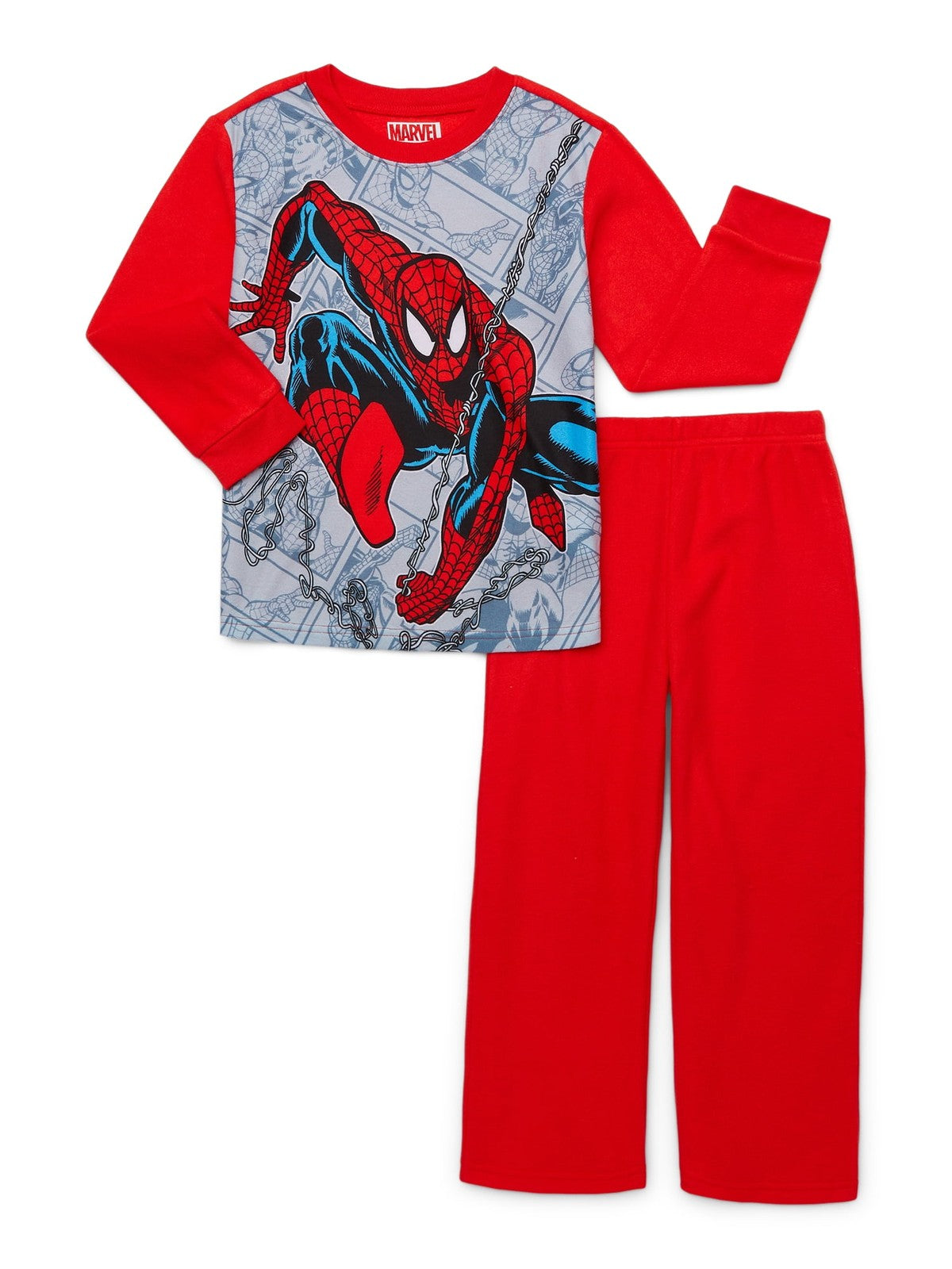 Spiderman Boys Long Sleeve Top and Pants Pajama Set, 2-Piece, Size 10-12