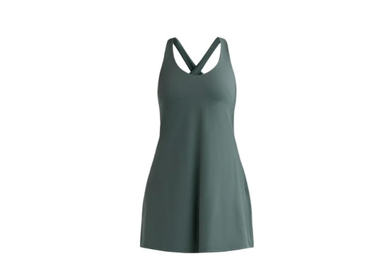 Avia Activewear Women's Cross Back Active Dress, Grayed Teal, 3XL