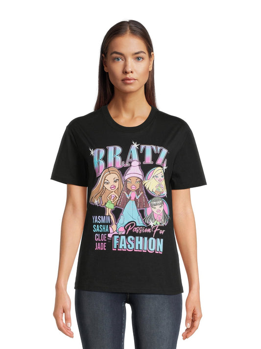 Bratz Juniors Passion for Fashion Graphic Tee with Short Sleeves, Size 2X