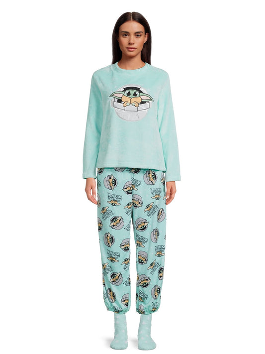 Star Wars Women's The Child Top, Pants & Socks, 3 pc Set, 2X