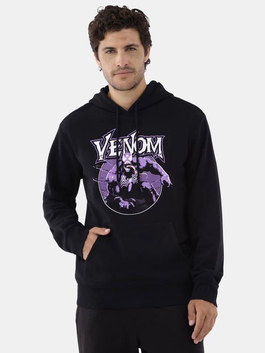Marvel Men's Venom Graphic Print Hoodie with Long Sleeves, Small