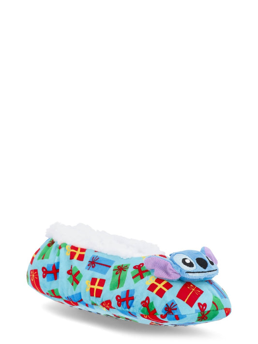 Lilo & Stitch Women's Holiday Fuzzy Babba 3D Slipper Socks, 1-Pack, Size 7-9.5