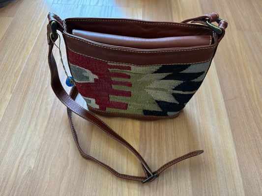 Multicolor Bohemian Handmade Wool, Silk & Leather Pocketbook Turkish Delights