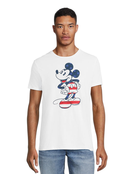 Disney Men's and Big Men's Patriotic Mickey Mouse Graphic Tee, 3x