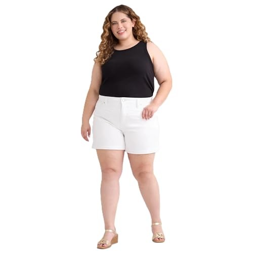 Terra & Sky Women's Plus Size Denim A-line Short, 5" Inseam,  16W-24W