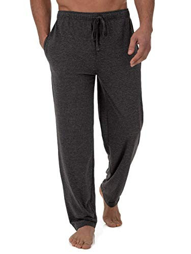 Fruit of the Loom Men's Breathable Mesh Knit Black Lounge Sleep Pant , Small