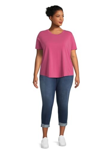 Terra & Sky Womens Plus Size Crew Tee - Rouge, 4X