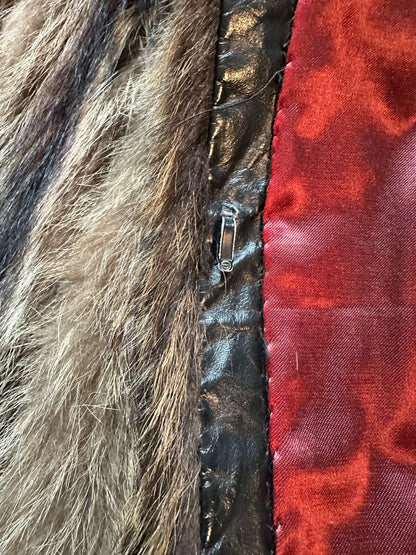Women's Luxurious Raccoon 3/4 Fur Coat