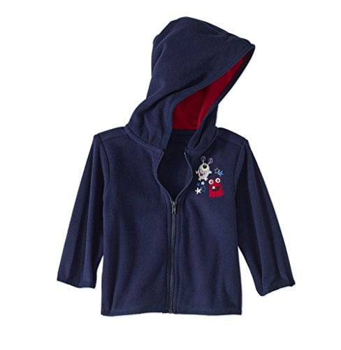 Garanimals Baby Boys' Micro Fleece Zipper Hoodie (18M, Blue)