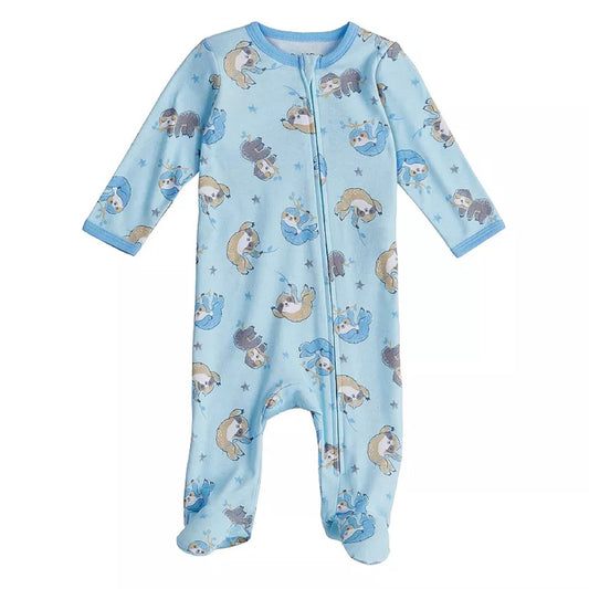 Baby Boy Cuddl Duds® Sloths Sleep & Play - Blue, 6-9M
