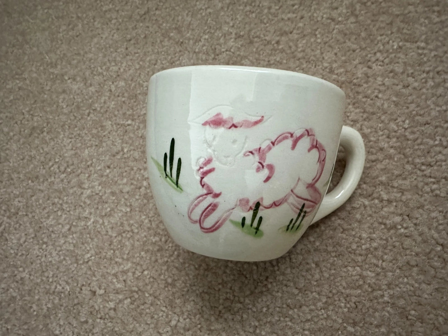 Stangl Kiddieware Little Bo Peep Pink Baby Cup Mug Hand Painted