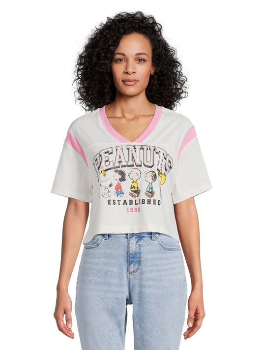 Peanuts Juniors' Skimmer Graphic Tee with Short Sleeves, Sizes XS-XXXL