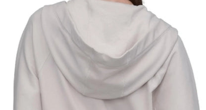DKNY Women's Off-White Zip-Up Hoodie - Size Small