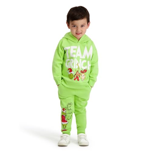 The Grinch Dr. Seuss Toddler Hooded  Sweatshirt and Jogger Set, Sizes 2T-5T