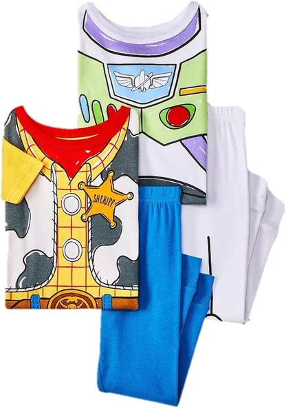 Disney Toddler Boys' 4pc Snug Fit Toy Story Cotton Pajama Set - Woody & Buzz, 2T-5T
