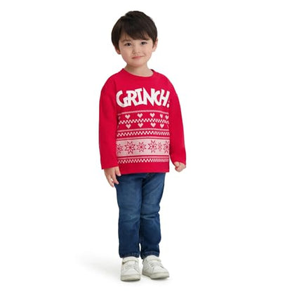 The Grinch Dr. Seuss Christmas Toddler Unisex Red Long Sleeve T-Shirt, 2T-5T