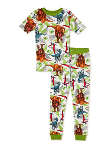 Jurassic World Boys Short Sleeve Top and Pants, 2-Piece Pajama Set, Size 4