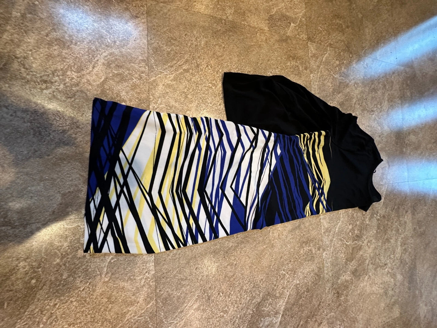 Style and Co Womens Petite Abstract Knit Tunic Top 3/4 Sleve - Petite Small