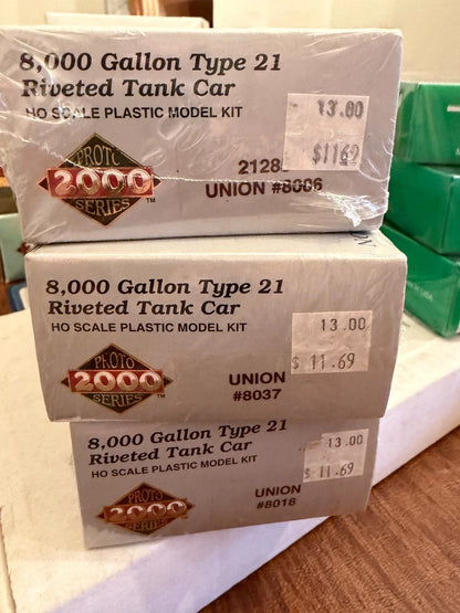 Proto 2000 HO Scale Union Oil Co. UOCX 8,000-Gal Tank Car 3-Car Lot MINT SEALED