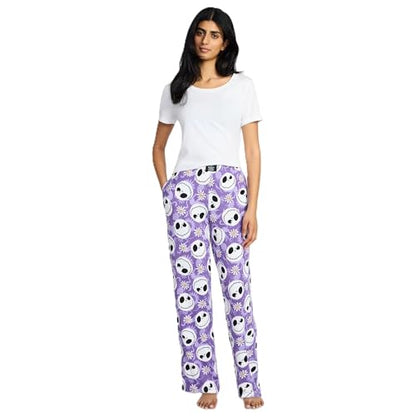 Disney Nightmare Before Christmas Women’s Hacci Knit Wide Leg Sleep Pants, Sizes XS-3X