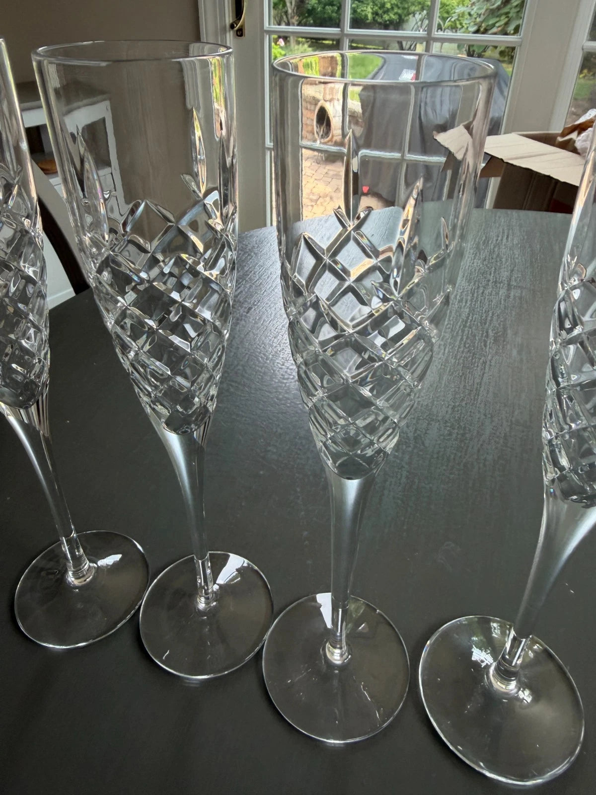 Lot 4 - Vintage Gorham Crystal Lady Anne Champagne Flute Glasses