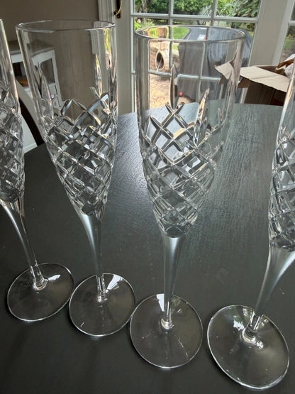Lot 4 - Vintage Gorham Crystal Lady Anne Champagne Flute Glasses