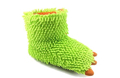 Unisex Green Dinoaasur Claw Slippers (Green,7/8)