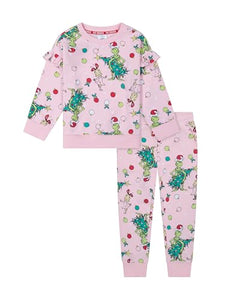 Dr. Seuss The Grinch Toddler Printed Sweatshirt and Jogger Set, Grinch & Cindy Lou, Sizes 2T-5T